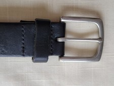 Men's GAP 1969 100 Black Leather Belt Brass hardware Classic Size Med 34"