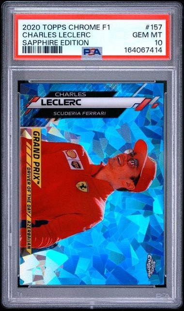 Charles Leclerc 2020 TOPPS CHROME F1 SAPPHIRE EDITION #157 PSA 10 GEM MT view 1