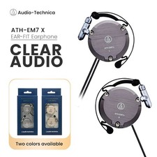 New Original Audio-Technica ATH-EM7X Adjustable Aluminum Clip-On Headphones