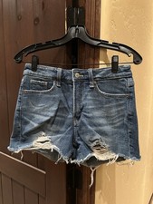 Old Navy Blue Denim Distressed Cut-off High Rise OG Straight Shorts-4