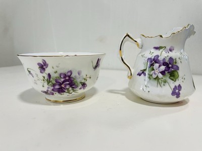 Hammersley Viktorianische Veilchen Bone China Kanne und Zuckerdose. Top Zustand