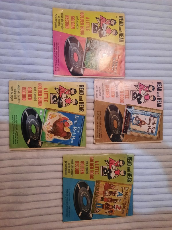 Lot of 4 Vintage 50's Read and Hear book and record