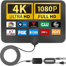 4K Amplified HD Digital TV Antenna – Long 1000+ Miles Range, Indoor Smart TV Sig