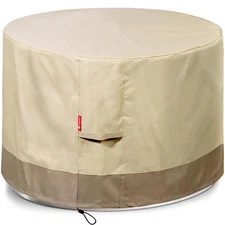 Heavy Duty Round Gas Fire Pit Cover - Waterproof 600D Polyester, Fits 30-36"
