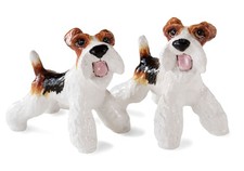 Blue Witch Handmade Cruet Set Wire Hair Fox Terrier Handmade Salt Pepper Shakers