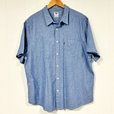 Levi s San Francisco Cal Standard Fit Shirt Men s XXL Blue Short Sleeve