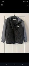 CK Calvin Klein Youth Boys Vest Coat/ Size Medium Black and Gray Zip Up Pockets