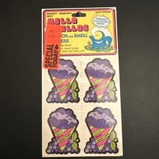 Mello Smellos Scratch and Smell Stickers - Sealed Pack - Grape Snow Cone! &Roses