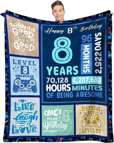 8 Year Old Boy Gift, Birthday Gifts for 8 60" X 50", 8 Yr - Picture 1 of 7