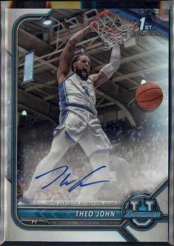 2021 Bowman University #BCPA-TJO Chrome Prospect Autographs Theo John Duke Auto