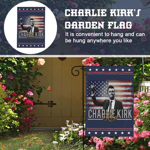 Charlie Kirk pays tribute to flag decoration in the courtyard GX - Picture 2 of 11