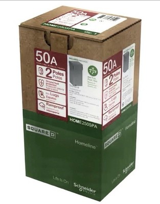 Square D HOME250SPA Homeline Spa Panel, Load Center With 50-Amp Enclosed Main