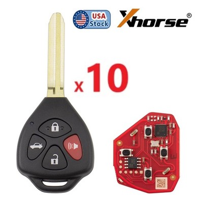 10PCS Xhorse XKTO22EN 2ndGeneration Wire Remote Key for Toyota Flat 4 Buttons US