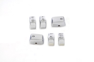 Handlebar Switch Cap Set Chrome for Harley-Davidson