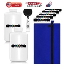 14 Pcs Portable Liquid Specimen Storage Set, 2 Empty Sample Bottles with Temp...