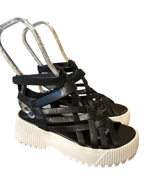 #ad Jeffrey Campbell for Free People Platform Sandal Black Leather Women size 7 $75.00