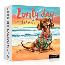 Beach Dachshund Puzzles for Adults 1000 Pieces, Cute Dog Animal Jigsaw Puzzle...
