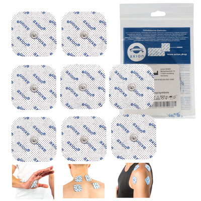 8 TENS Elektroden Pads 5x5cm Sanitas SEM Beurer EM 49 80 kompatibel Druckknopf