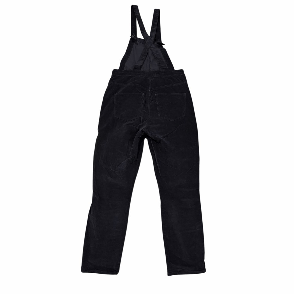 MADEWELL Women’s Black Velvet Skinny Overalls Size Medium image 3