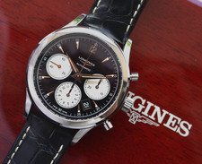 Fullset Longines Column Wheel Chronograph Automatic Black Men's Watch L2.750.4