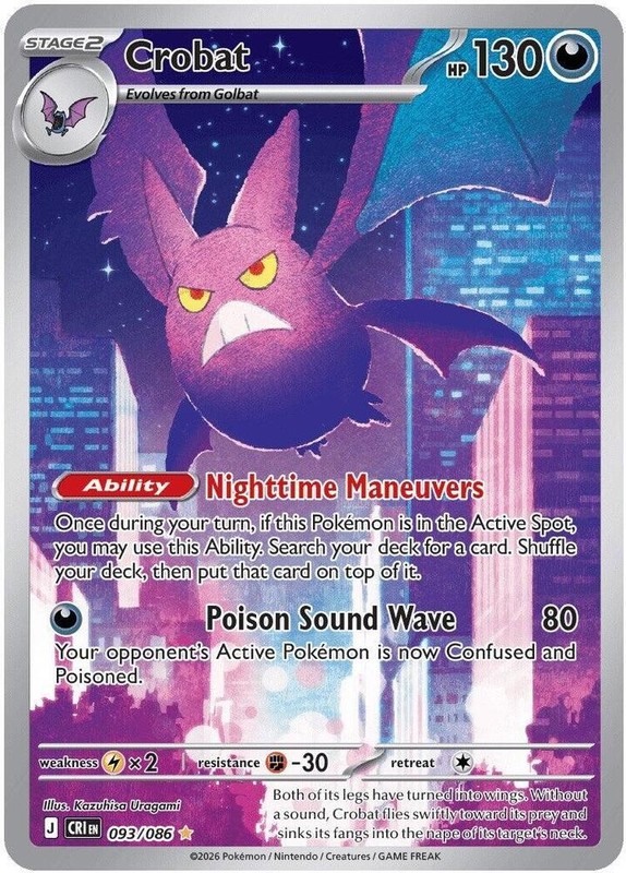 Crobat Holo 093/086 ME04: Chaos Rising Illustration Rare NM