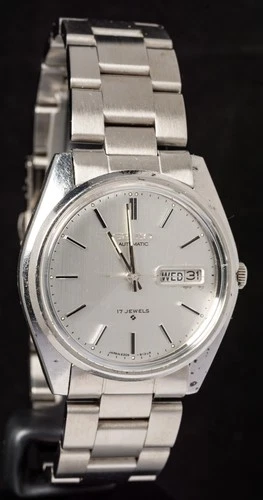 Seiko 6309-8020 Silver Dial Men's Automatic Vintage Watch -- Working