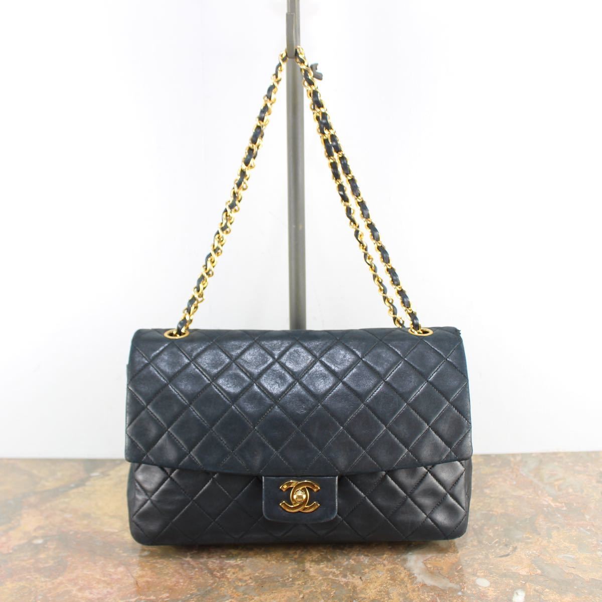 CHANEL Matelass Lambskin Turn Lock Coco Mark Chain Shoulder Bag with Pouch