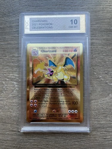 Pokémon Celebrations Charizard Gold Metal Card #4/102 Promo  25th Anniversary