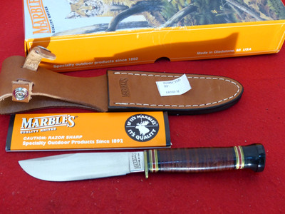 Marbles Gladstone USA Campercraft Buffalo/buffalo mint fixed blade Sheath knife