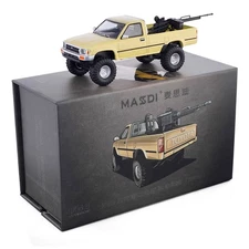 Masdi 1:64 Yellow 1995 Hilux RN80  Pickup Truck Model Diecast Collect Car