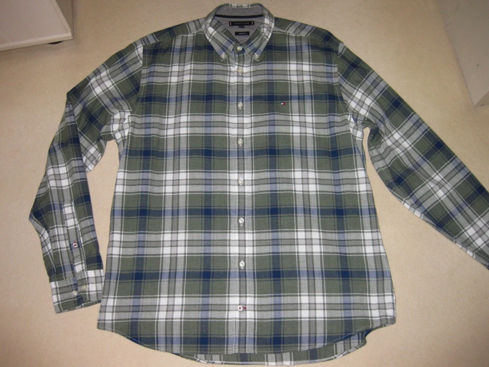 Tommy Hilfiger Herren Hemd - XL - grün weiss blau kariert - Bild 1 von 4