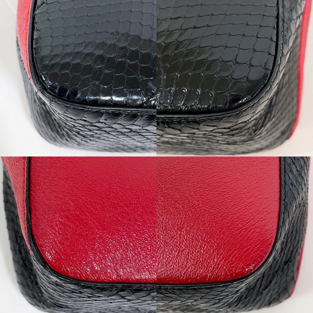 Jimmy Choo 2WAY Python Pattern Leather Shoulder B… - image 5