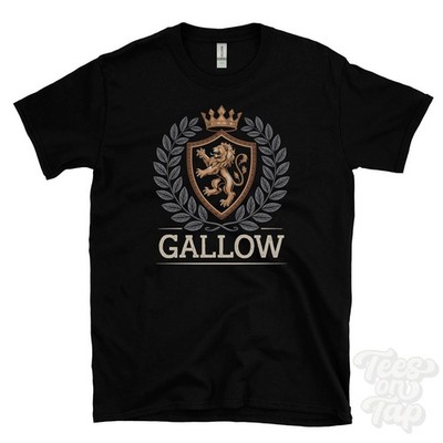 GALLOW FANTASY COAT OF ARMS T-SHIRT novelty parody family name crest