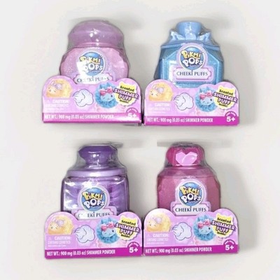 Pikmi Pops Cheeki Puffs Scented Shimmer Puff Lot of 4 Small Collectible Plush