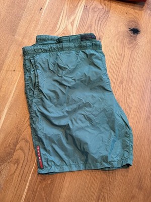 PRADA Herren Badehose Badeshorts Gr 52 Beach Shorts Designer Grün NP 470 
