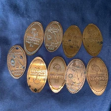 Elongated Penny Lot Of 9 
