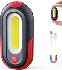 Magnetic Flashlight Rechargeable, Mini Pocket EDC Flashlight, 1500mAh Spotlight 