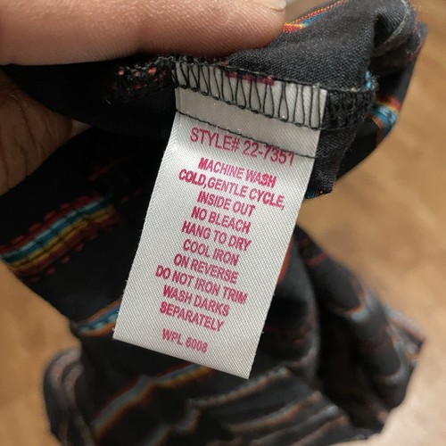 Panhandle Slim Western Aztec Black Shirt Womens Size Large Southwestern Striped - Picture 6 of 10