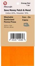 -Iron-On Mending Fabric Repair Patch 6.5 x 14 Inch Compare to Bondex -Orange Red