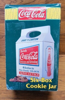  Coke Six Box Cookie Jar Ice Cooler 1997 Coca-Cola Nostalgic Ceramic with Foam