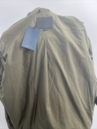 Cole Haan Men's Long Sleeve Button Olive Green Suede Trucker Jacket Size Medium - Picture 16 of 21