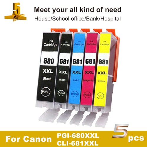 5 x PGI680XXL CLI681XXL Ink Cartridges for Canon PIXMA TS6160 TS6260