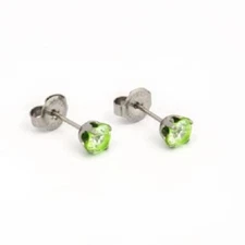 STUDEX STAINLESS STEEL 5MM CUBIC ZIRCONIA NEON GREEN