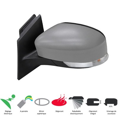 RETROVISEUR FORD KUGA 1 03//2008-05//2012 DROIT RABATTABLE ELECTRIQUE APPRETE
