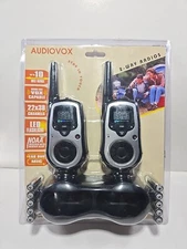 Audiovox 2 Way Radios GMRS9010-2CH 10 Mile Range Ear Bud Rechargeable Batteries 