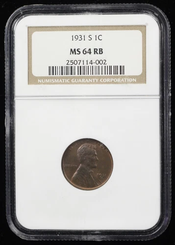 1931-S LINCOLN WHEAT CENT 1C NGC MS64RB (14002-1)