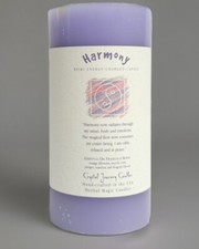 Harmony - 3"x6" Crystal Journey Candles Reiki Herbal Pillar