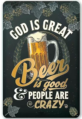 God is Great Beer is Good Display Meme - Humor Funny Caption MAGNET