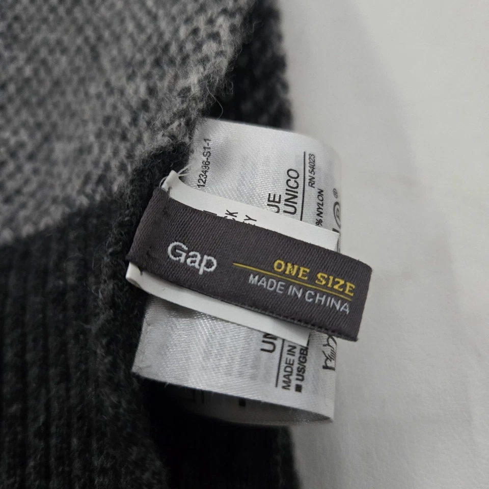 Bufanda para hombre Gap gris oscuro y claro estampado a cuadros talla única 11x70 lana de cordero nailon Foto 2 de 3