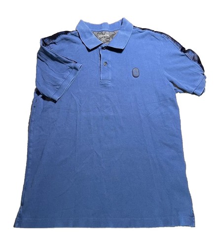 COACH Brand Polo Shirt Mens Large Blue Striped Vintage Designer 